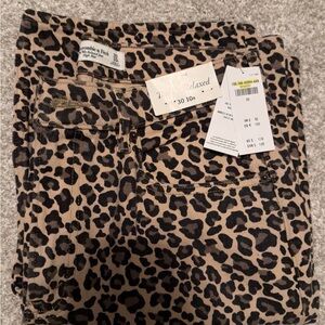 Abercrombie & Fitch Women's Leopard Print Boyfriend Jeans